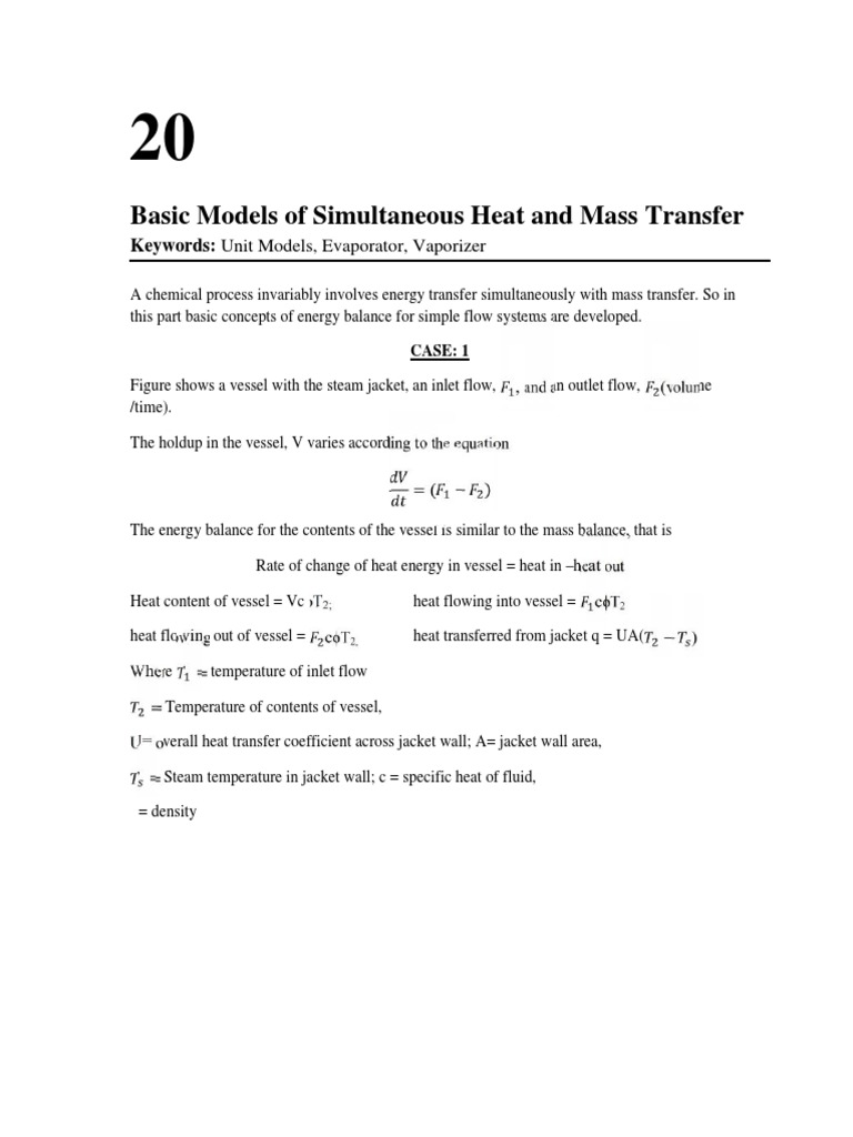 Basic Models of Simultaneous Heat and Mass Transfer | PDF | Heat | Boiling