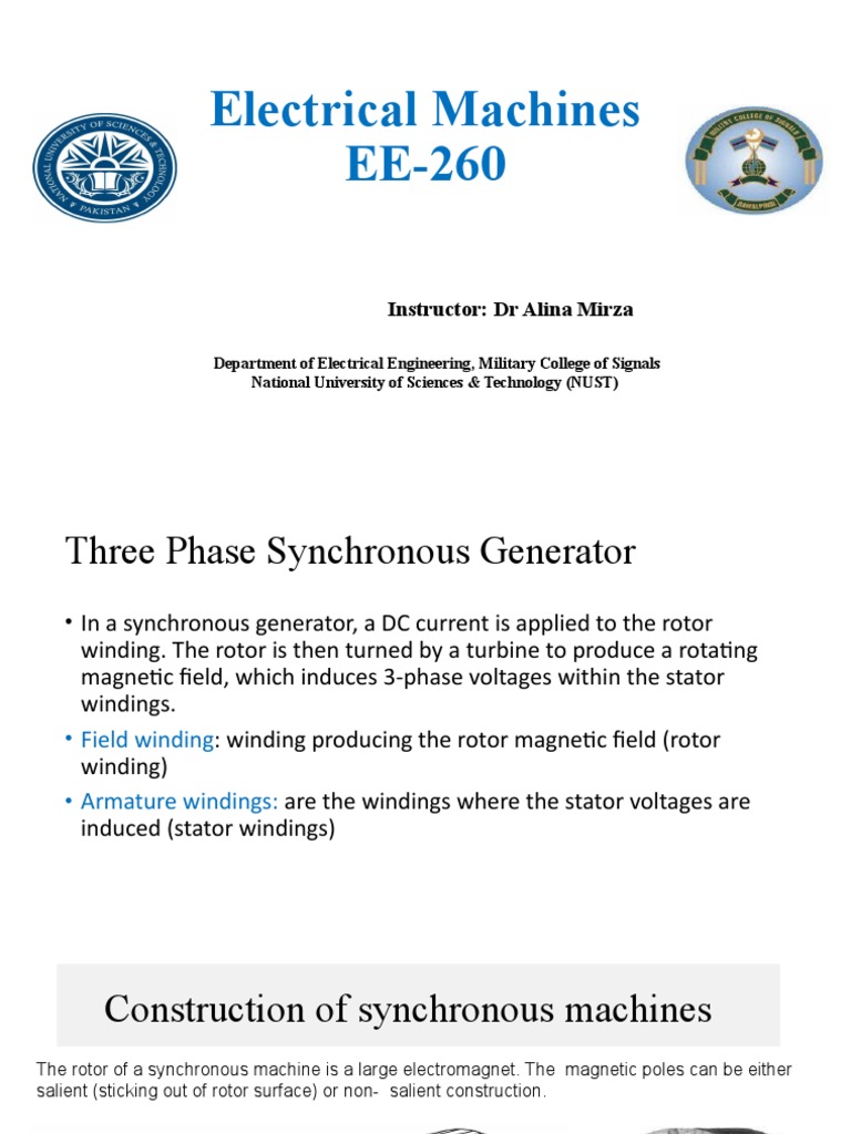 Three Phase Synchronous Generator Overview | PDF | Electric Generator ...