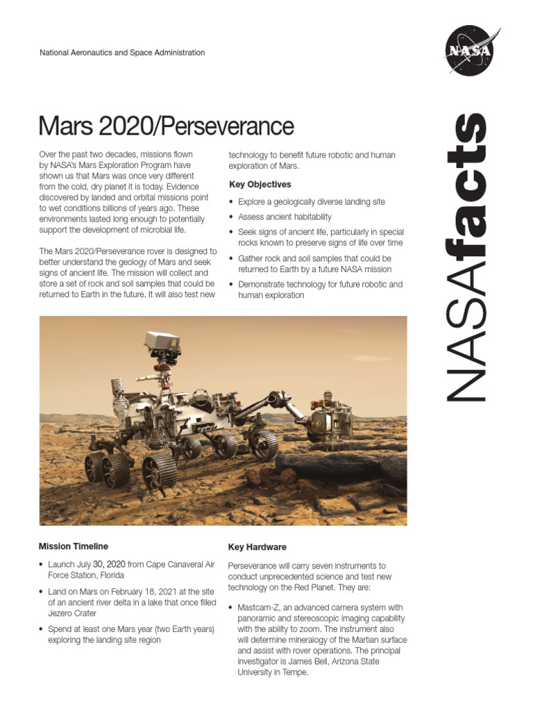 Mars 2020 Perseverance Rover Overview | PDF | Mars | Curiosity (Rover)