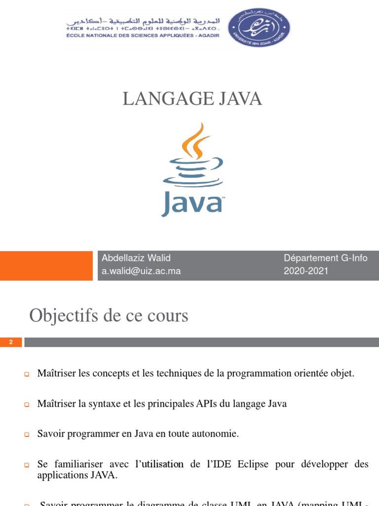 Cours de Programmation en Java 2021 | PDF