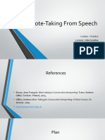 Note-Taking From Speech