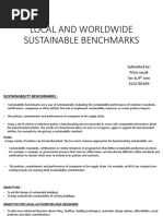 Local and Worldwide Sustainable Benchmarks