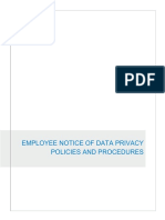 Employee Notice of Data Privacy Policies and Procedures