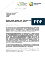 Carta Presidente - Sector Empresarial Suroccidente