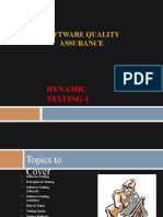Software Quality Assurance: Dynamic Testing-I