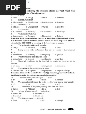 CMAT 2019 Edited GK Final, PDF, Odds