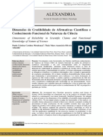 Dimensões de credibilidade de afirmativas científicas e conhecimento funcional de natureza da ciência