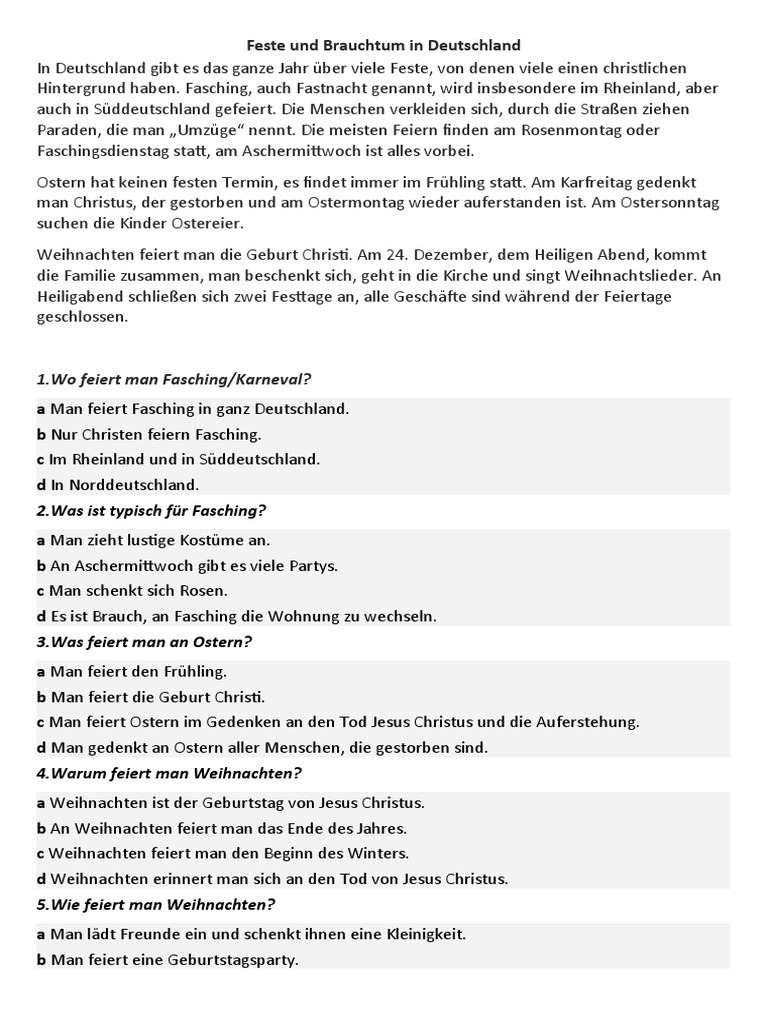 Feste in Deutschland  PDF