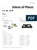 Prepositions of Place in and On
