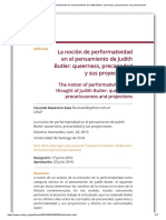 La Noción de Performatividad en El Pensamiento de Judith Butler - Queerness, Precariedad y Sus Proyecciones