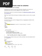 Converting Oracle Rows To Columns