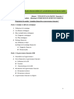 Polycopié Du Module Stratégie Financière Et Gouvernance Bancaire, Master FB, S3
