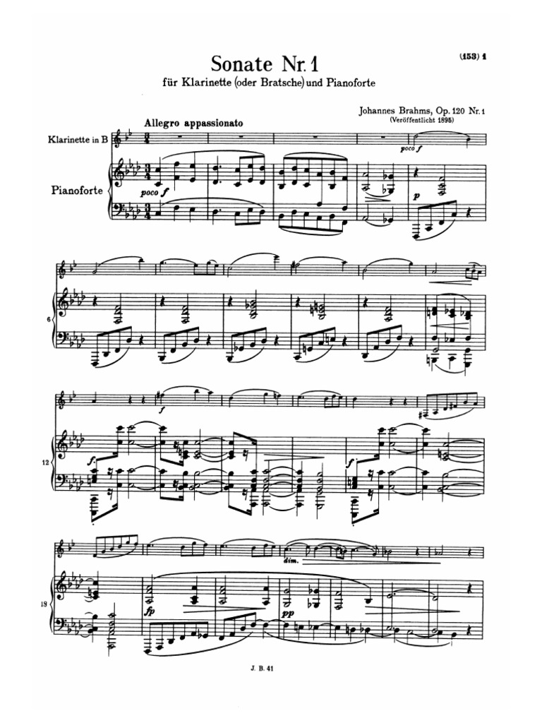 Brahms Sonata Opus 120 No.1 PDF