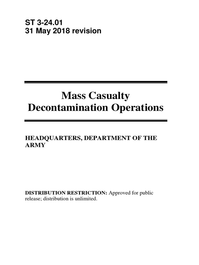 ST 3-24.01 (31MAY18) - Mass Casualty Decontamination Operations | PDF |  Cbrn Defense | Incident Command System
