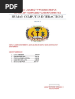 Human Computer Interactions: Ambo University Woliso Campus School of Technology and Informatics