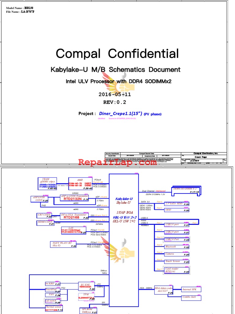 Compal Cdl50 La-D707p Rev 0.2 | PDF | Computer Engineering | Computer ...