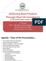 Achieving Best Practices Through Shari'ah Compliance: P. Ahmed CEO - Pak-Qatar Family Takaful Limited
