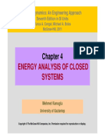 Energy Analysis of Closed Systems: Thermodynamics: An Engineering Approach