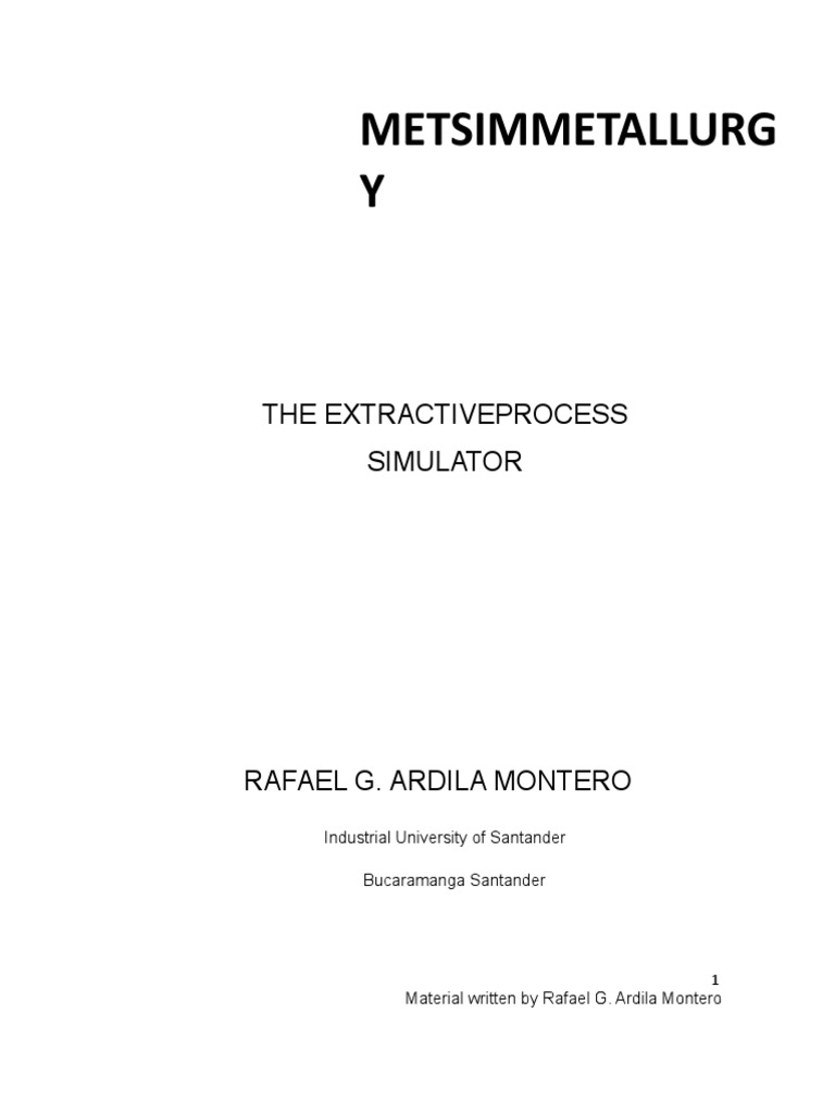 METSIM: Intro to Metallurgical Simulation | PDF | Apl (Programming ...