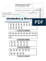 Ficha de Unidades y Decenas para Primero de Primaria