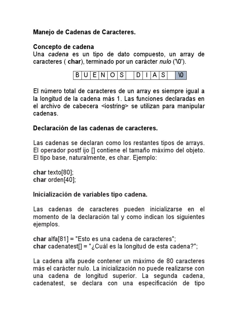 Cadenas C++ | PDF | C ++ | Cadena (informática)