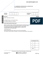 University of Cambridge International Examinations General Certificate of Education Ordinary Level