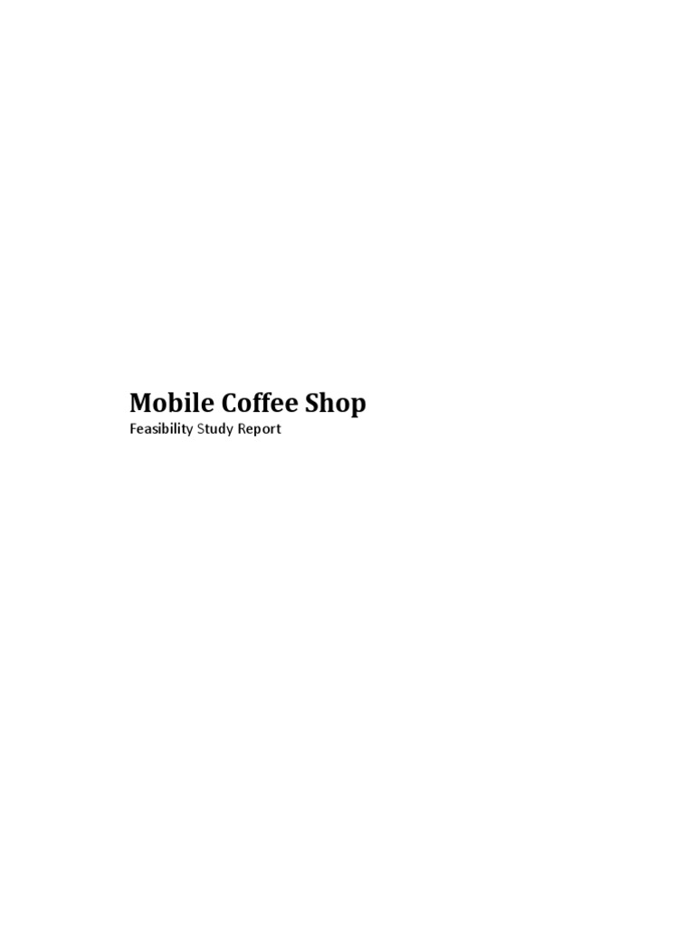 Mobile Coffee Shop Feasibility Study Report PDF Cost Of Capital