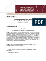 Regimento Da Faculdade de Educação