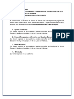 Temas para Examen Final de Inglés, Segundo Bimestre