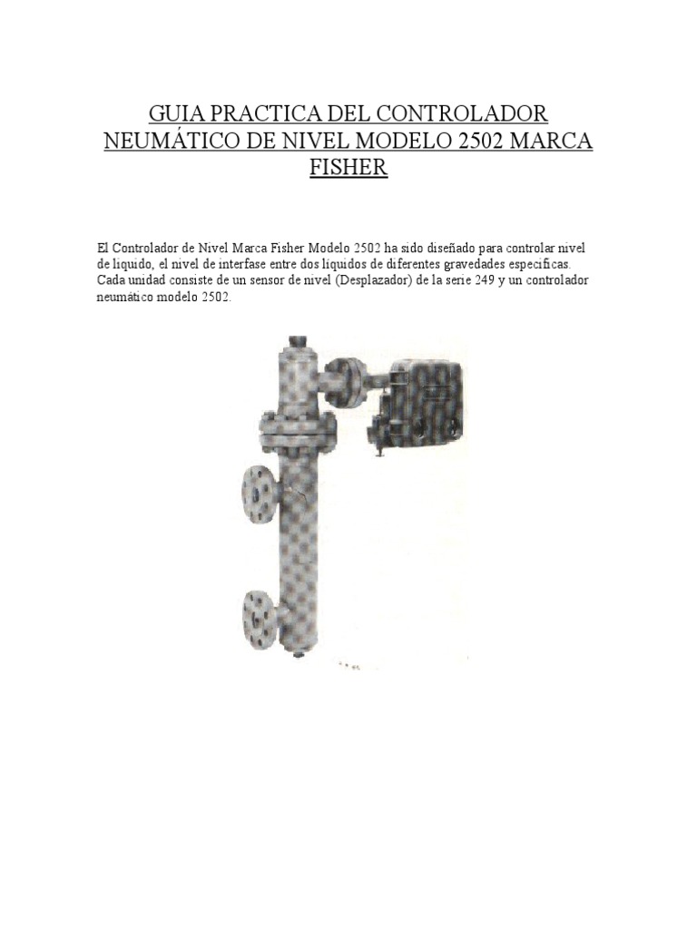 Guía del Controlador Neumático Fisher 2502 | PDF | Science | Tecnología ...