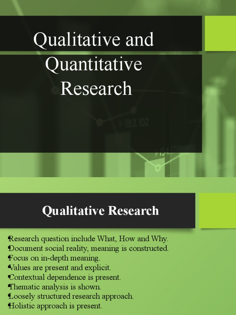 Research - Qualitative and Quantitative | PDF | Level Of Measurement ...
