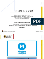 Exposición sobre proyecto del metro de Bogotá. Grupo No. 8 pptx