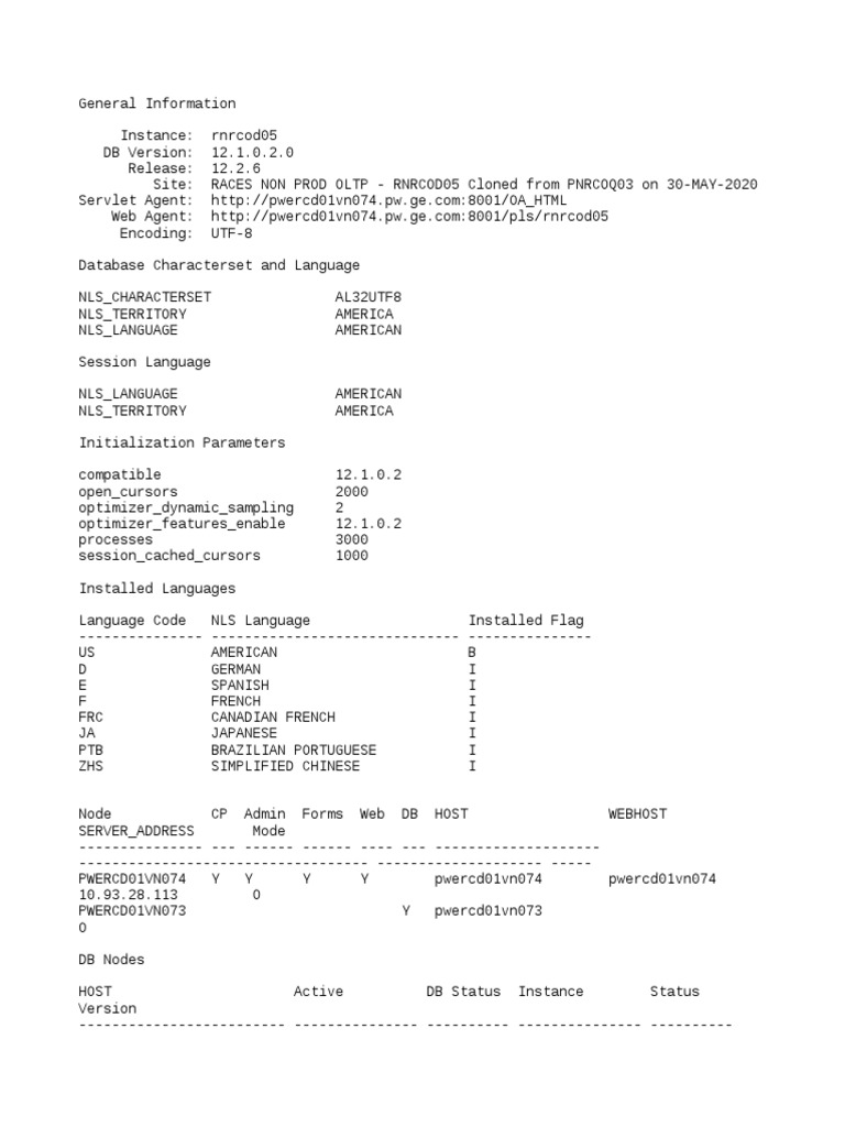 Oracle Database 12.1.0.2.0 Info & Config | PDF | Oracle Corporation ...