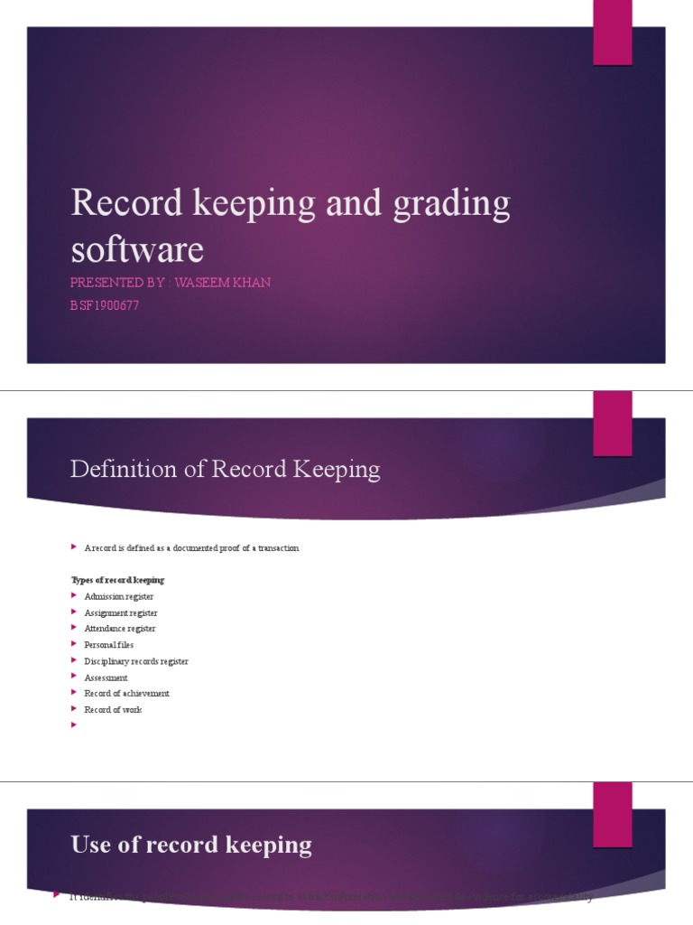Record Keeping and Grading Software | PDF | Records Management | Teachers