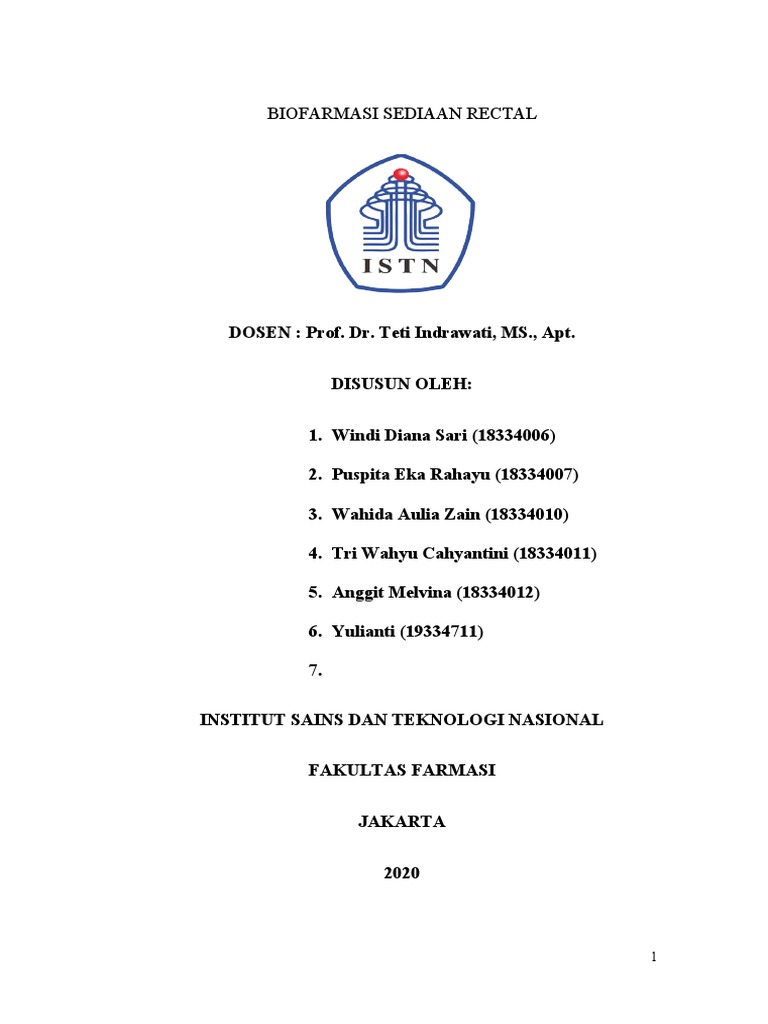 Makalah Sediaan Rektal Biofarmasi | PDF