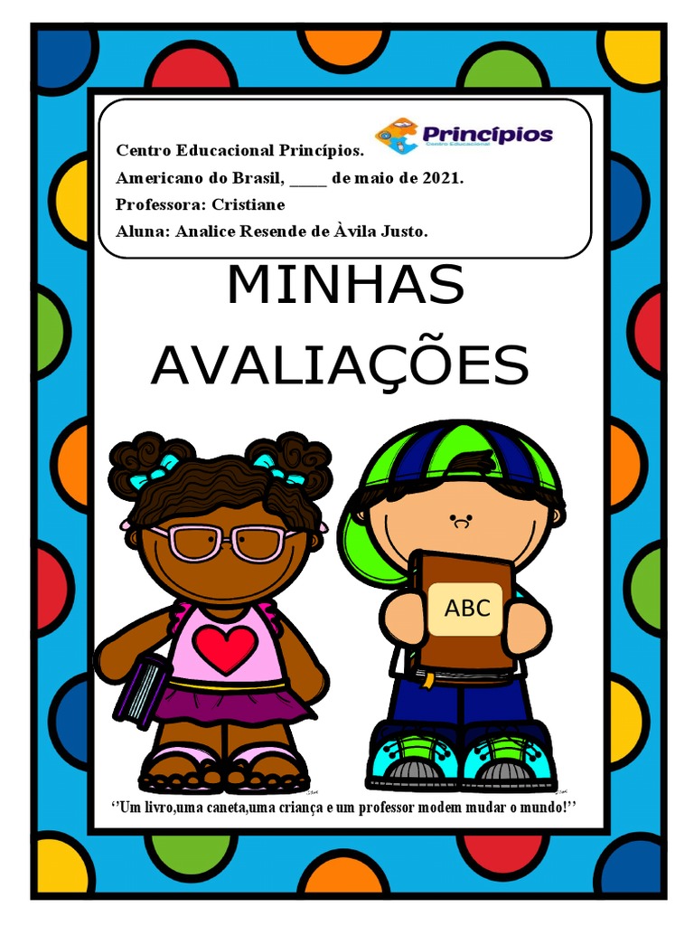 Capas Coloridas para Avaliações 1º Bimestre | PDF | Autoajuda | Bem-estar