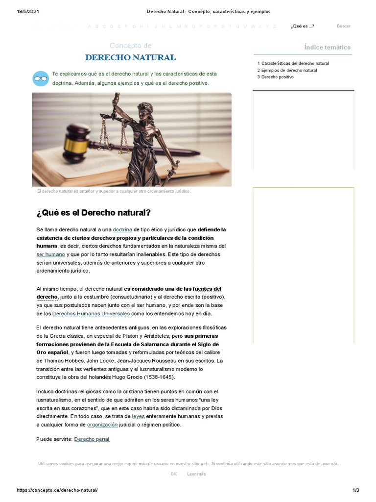 Concepto y ejemplos de derecho natural | PDF | La Ley natural ...