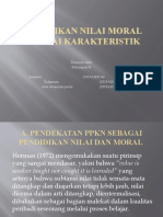 Pendidikan Nilai Moral Sebagai Karakteristik Kelompok 8