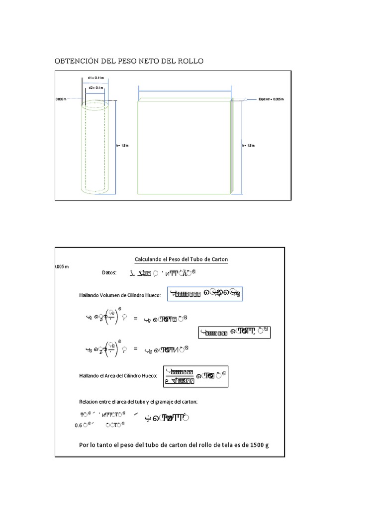 Cálculo de Longitud y Peso de Rollo | PDF | Enseñanza de matemática ...