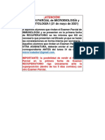 Examen parcial Microbiología y Parasitología I 21 mayo