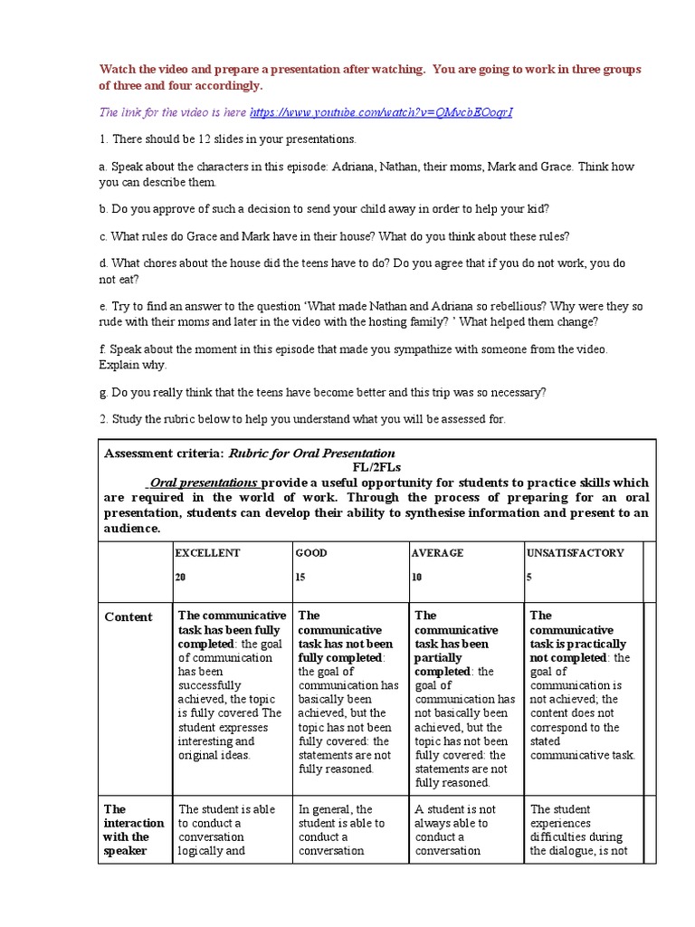 Assignment On The Video | PDF | Speech | Conversation