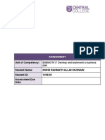 Unit of Competency: Student Name: Mohd Rahmath Ullah Hussain Student ID: 1398361 Assessment Due Date