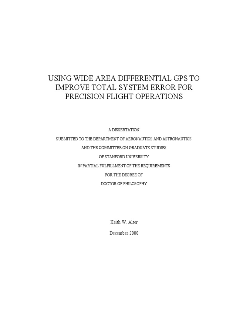 Using Wide Area Differential Gps To Improve Total System Error For Precision Flight Operations