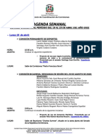 Agenda Semanal Del 19 Al 23 de Abril Del Ano 2021