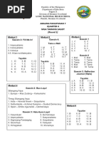 Araling Panlipunan 7 Quarter 4 Mga Tamang Sagot: (Round 1)