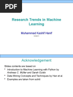 Research Trends in Machine Learning: Muhammad Kashif Hanif