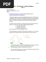 CSE307 - Introduction To Artificial Intelligence HW #1: Date: 9 February 2021 Due Date: 16 February 2021, 11pm. Marks: 5