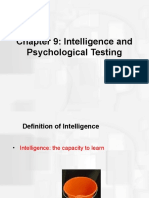 Chapter 9: Intelligence and Psychological Testing
