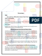 Differentiate between brand name and generic drugs with examples