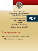 Welcome To Course Title: Clinical Pharmacy Topic: TDM of Digoxin